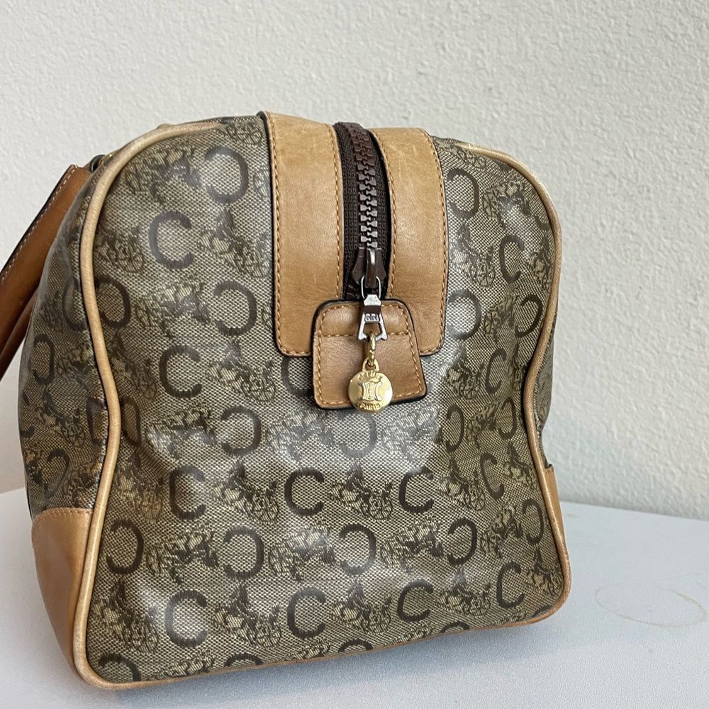 CELINE Vintage Carriage Monogram Boston Duffle Travel Bag Y2K - Picture 7 of 13